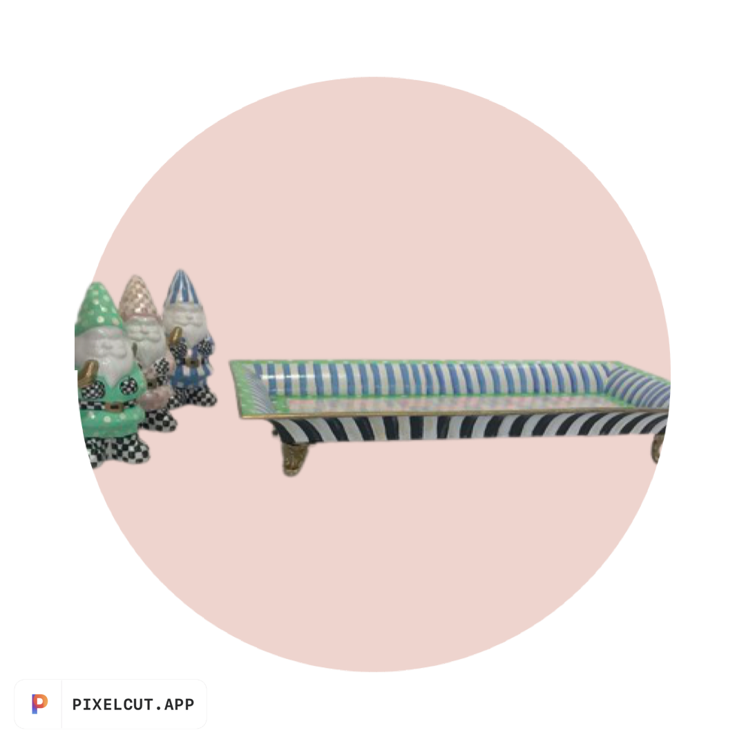 Whimsical little gnomes with decorative tray