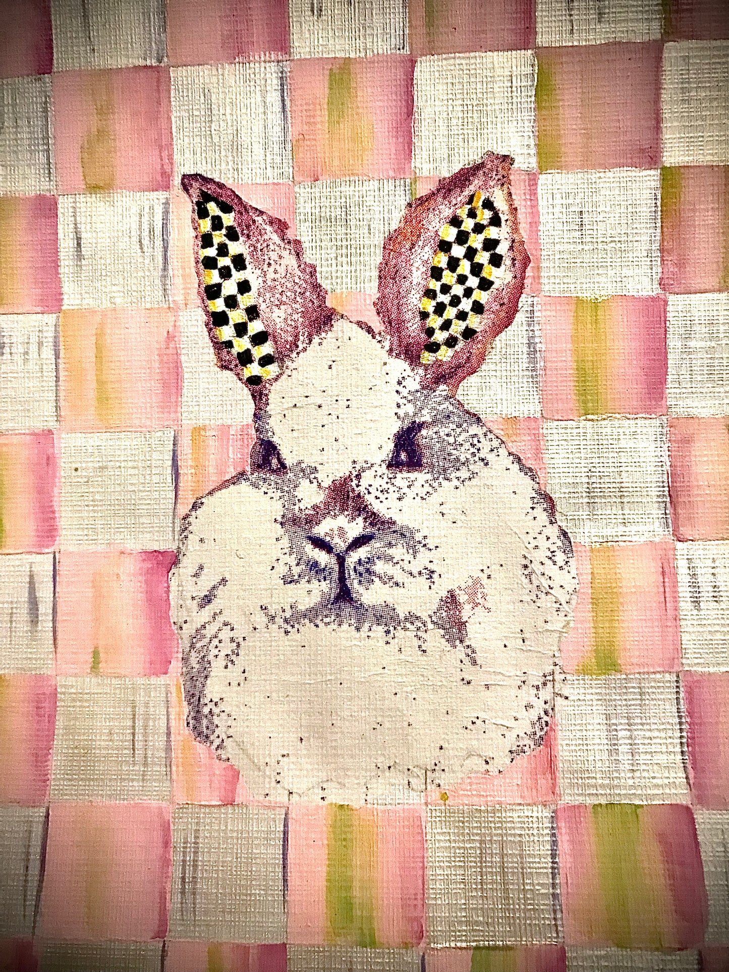Bunny Clutter Catcher and framed Bunny