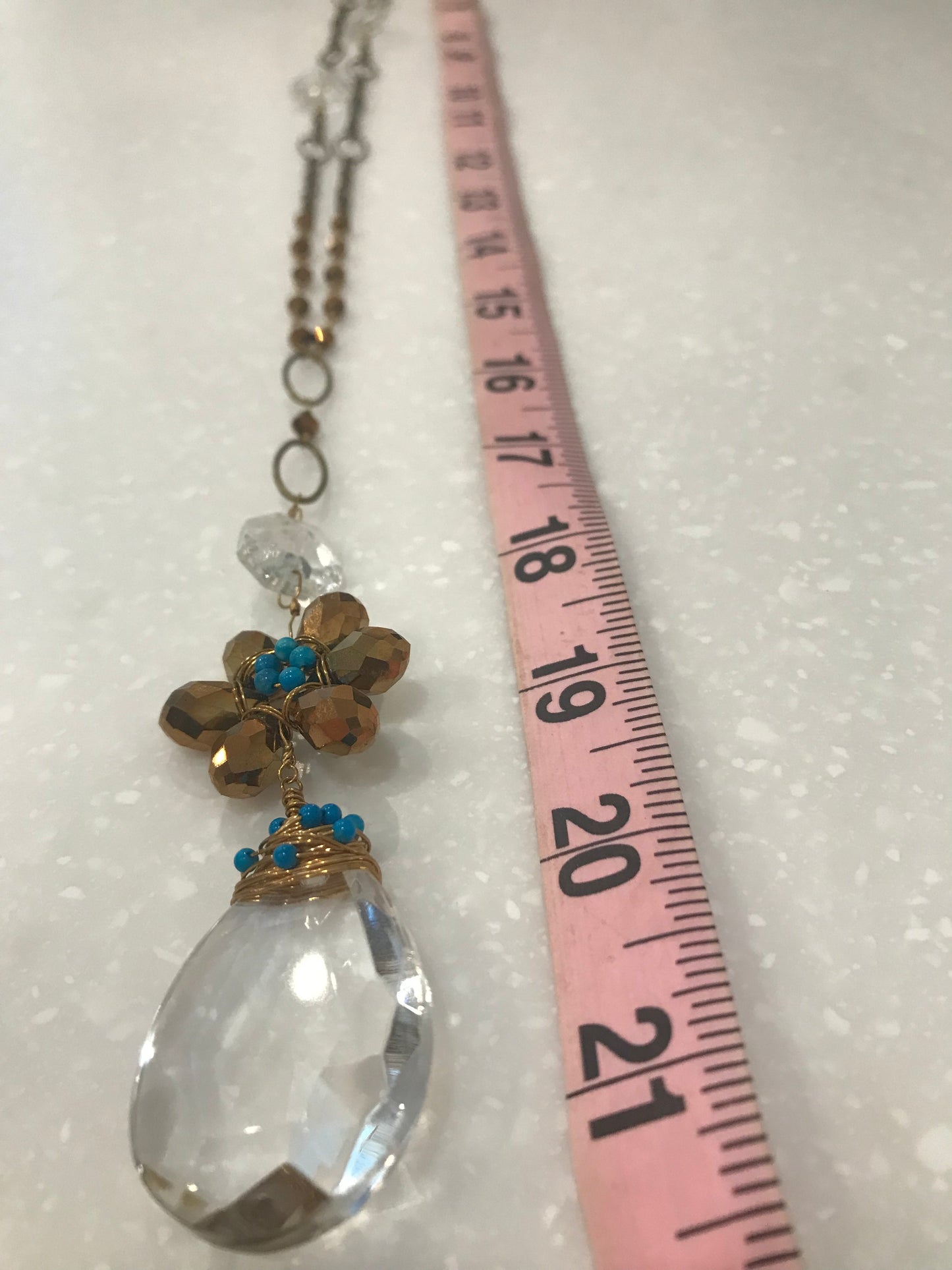 Crystal & Coper Daisy Necklace