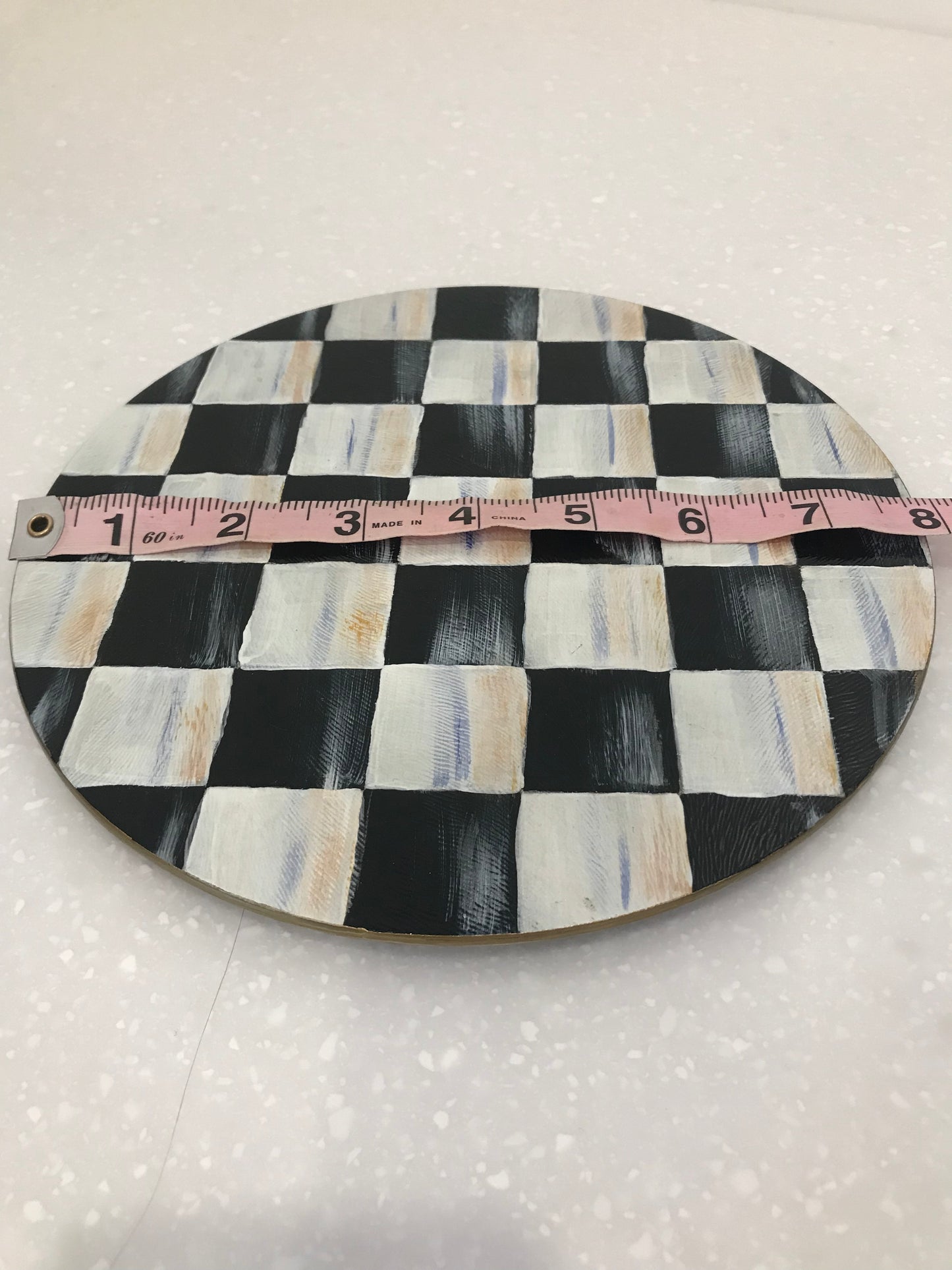 Black & White Checked hot plate