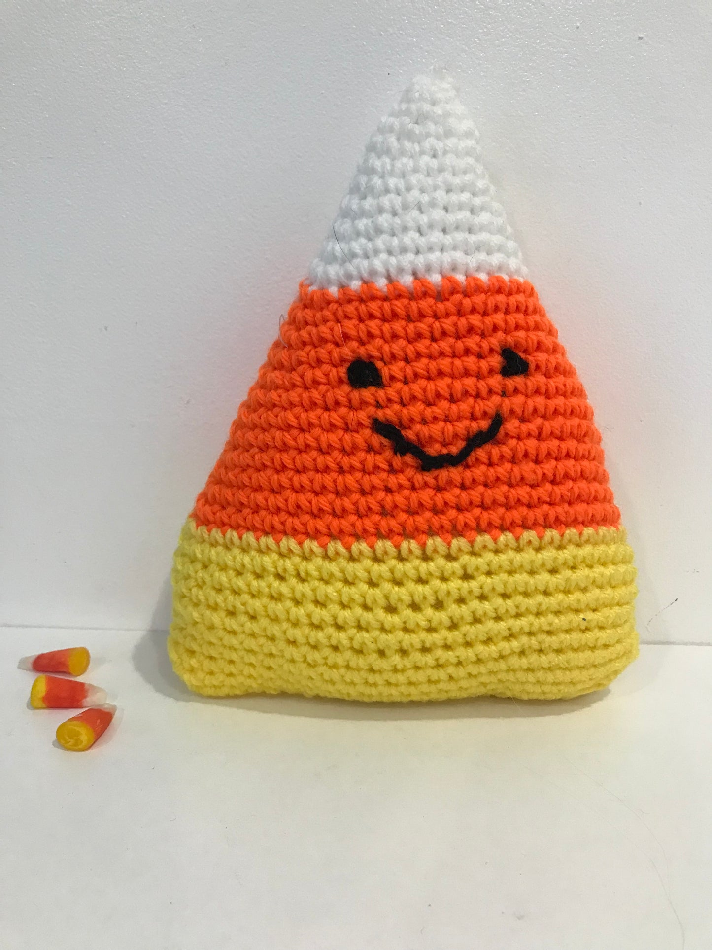 Candy corn smiley stuffy