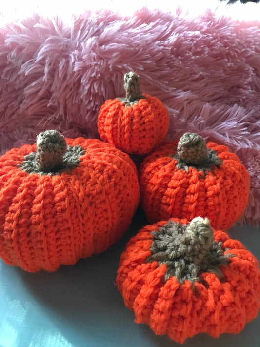 Set of 4 Crochet Pumpkins