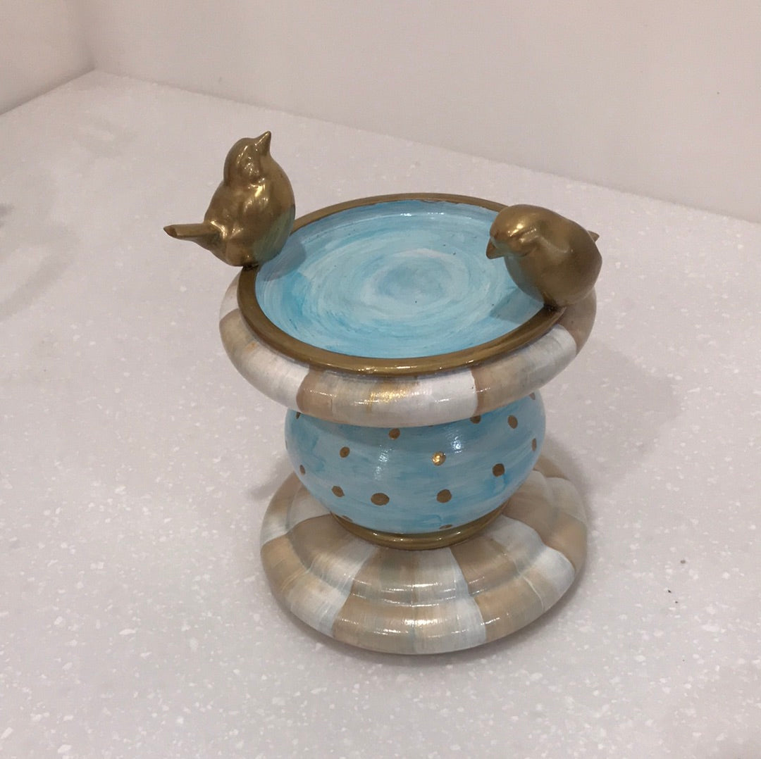 Golden bird candle holder